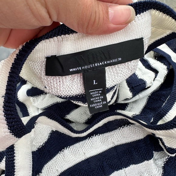 White House Black Market Striped Sweater Halter top size L - Picture 8 of 8